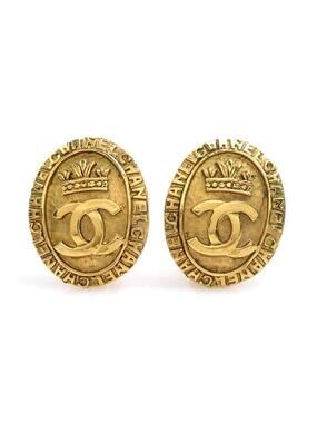 Auth Chanel Cc Logo Earrings Gold Metal #319818C30B